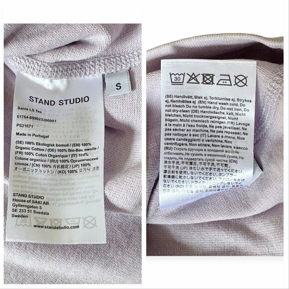 Stand Studio SANIA LS TEE, Lavender, Size S, New with tag - Picture 7 of 15